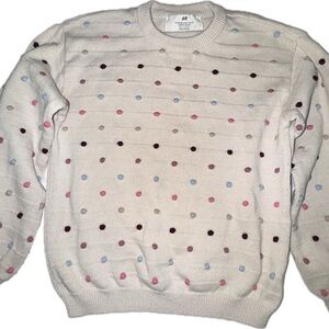 H&M Cream Polka Dot‎ Girls 6X Sweater